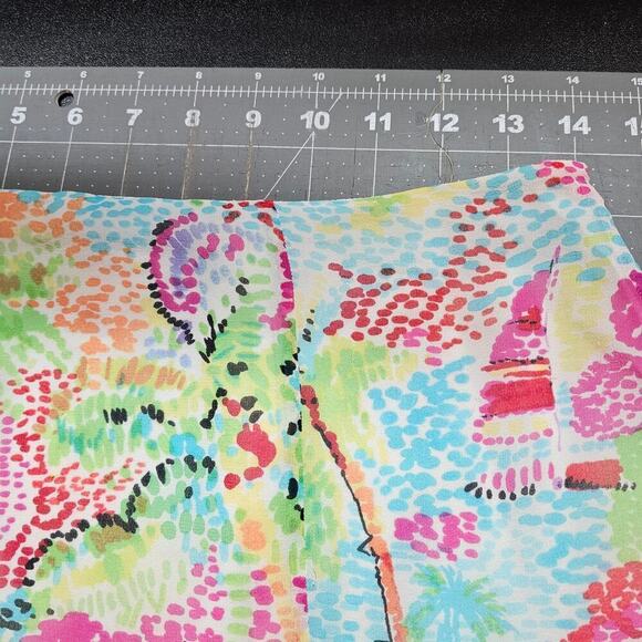 Vintage Harold's Y2K Skirt Womens Size 2 Blue Red Silk Floral Ruffles Coquette - Picture 6 of 7